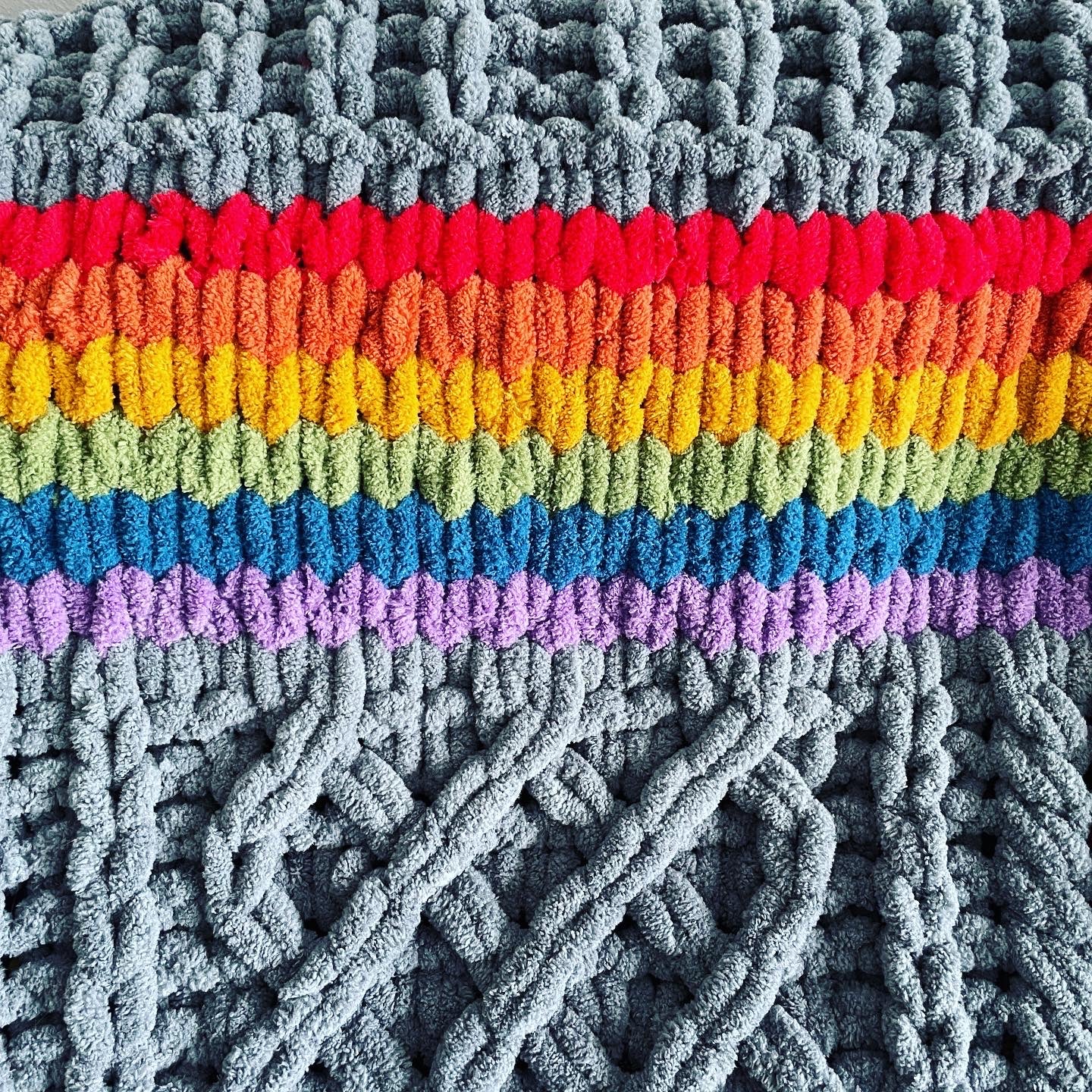 Pride Flag Crochet Tote Bag Gay Pride Bag Handmade Unisex 
