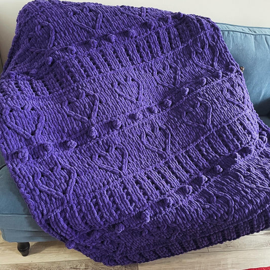 PATTERN: Banded Hearts Blanket - ILoveMyBlanket