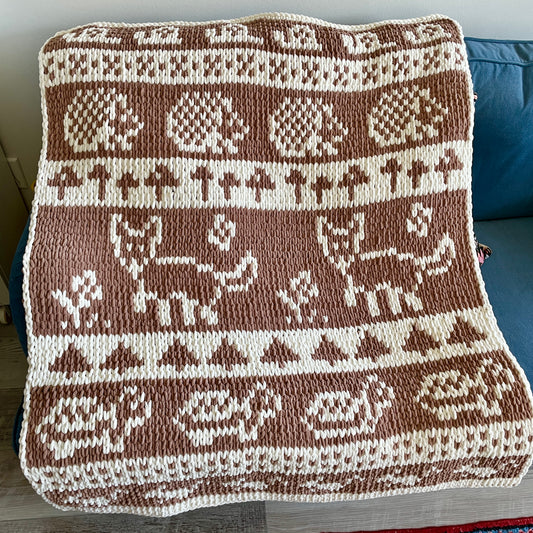 PATTERN: Forest Friends Scandinavian Blanket - ILoveMyBlanket