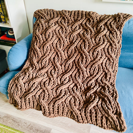 PATTERN: Ribbed Cable Throw Blanket - ILoveMyBlanket
