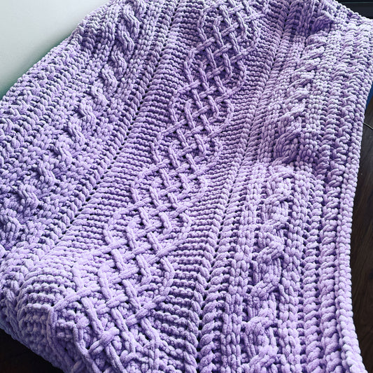 PATTERN: Extra-Long Celtic Cable Saxon Braid Blanket - ILoveMyBlanket