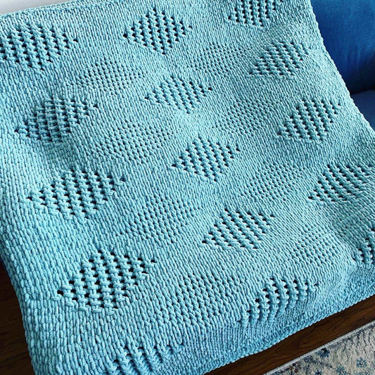 PATTERN: Diamond Eyelet Blanket - ILoveMyBlanket