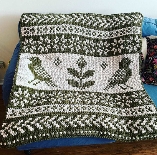 PATTERN: Birds of a Feather Scandinavian Blanket - ILoveMyBlanket