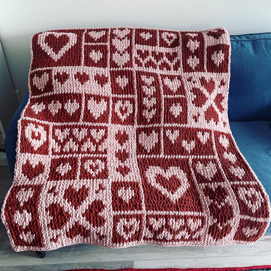 PATTERN: Love Hearts Tile Blanket - ILoveMyBlanket