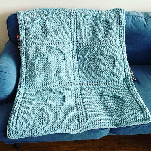 PATTERN: Footprints Baby Blanket - ILoveMyBlanket