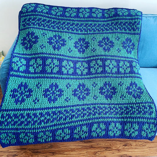 PATTERN: Wild Roses Scandinavian Blanket - ILoveMyBlanket