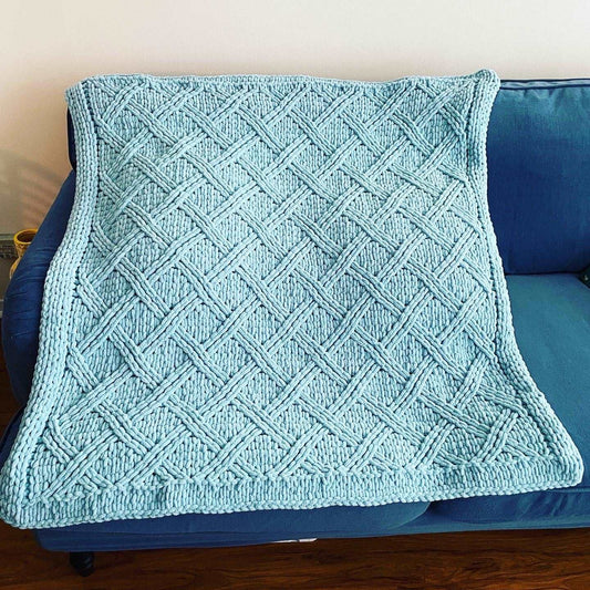 PATTERN: Chunky Basket Weave Blanket - ILoveMyBlanket