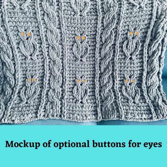 PATTERN: Cable Owls Blanket - ILoveMyBlanket