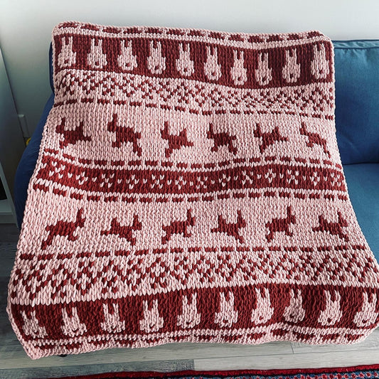 PATTERN: Bunny Hop Scandinavian Blanket - ILoveMyBlanket
