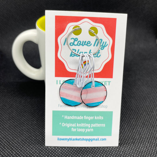 Stitch Markers with Transgender Pride Charms - ILoveMyBlanket