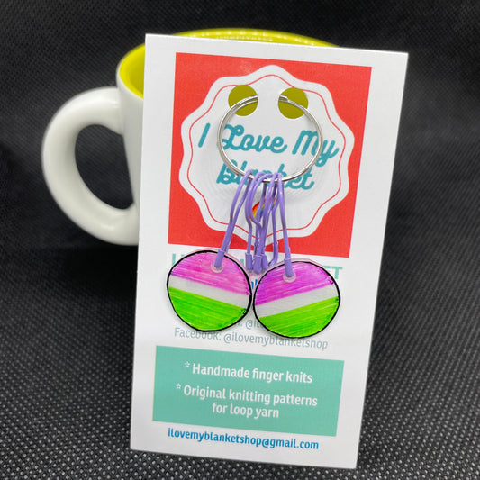 Stitch Markers with Genderqueer Pride Charms - ILoveMyBlanket