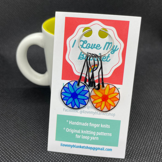 Stitch Markers with Daisy Flower Charms - ILoveMyBlanket