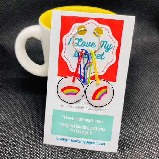 Stitch Markers with ILMB Rainbow Logo Charms - ILoveMyBlanket