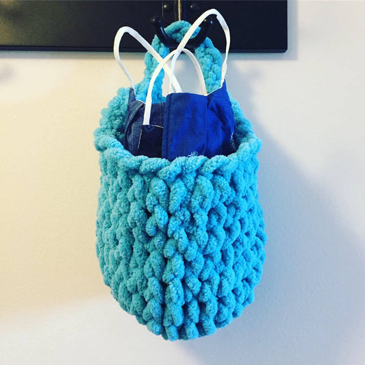 knitted hanging basket