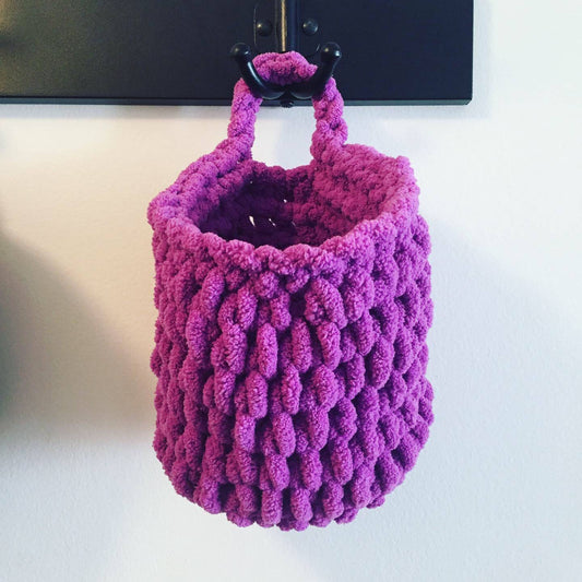 knitted hanging basket