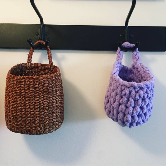knitted hanging basket