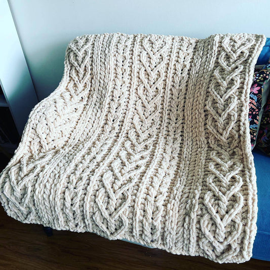 PATTERN: Cable Hearts Blanket - ILoveMyBlanket