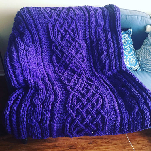 PATTERN: Celtic Cable Knotted Braid Blanket - ILoveMyBlanket
