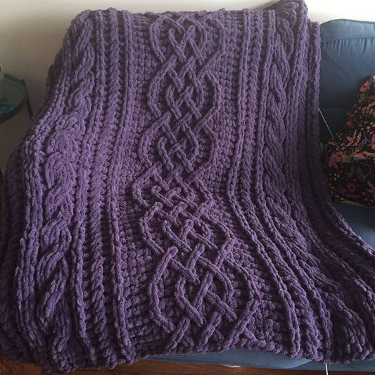 PATTERN: Chunky Celtic Cable Saxon Braid Blanket - ILoveMyBlanket