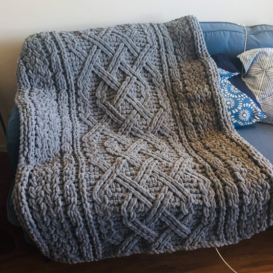 PATTERN: Extra-Big Braided Celtic Cable Saxon Braid Blanket - ILoveMyBlanket