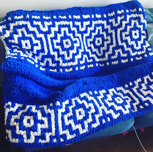 PATTERN: Mosaic-Knit Style Blanket - ILoveMyBlanket
