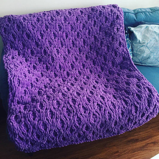 PATTERN: Pocket Cable / Diamond Brocade Blanket - ILoveMyBlanket