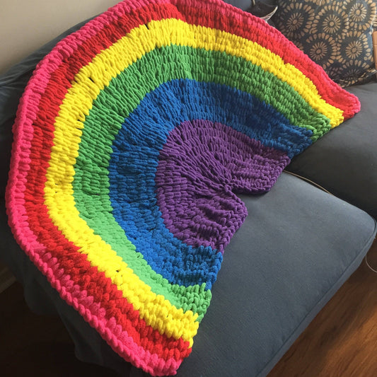 PATTERN: Rainbow Throw Blanket - ILoveMyBlanket