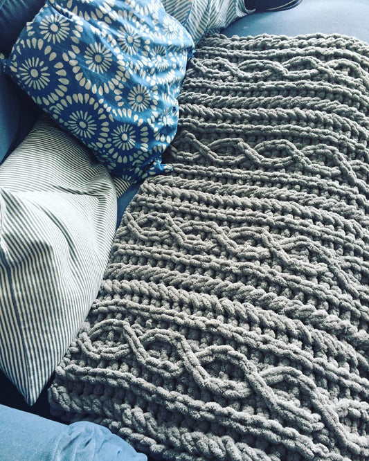 PATTERN: Repeating Rope Cable-Knit Blanket - ILoveMyBlanket