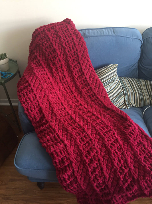 PATTERN: Soft Chenille "Train Tracks" Textured Blanket - ILoveMyBlanket