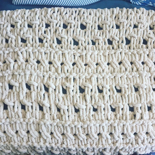 PATTERN: Wicker-Look Eyelet Blanket - ILoveMyBlanket