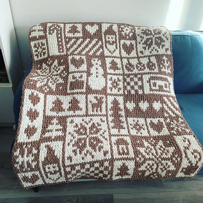 PATTERN: Happy Holidays Tile Blanket - ILoveMyBlanket