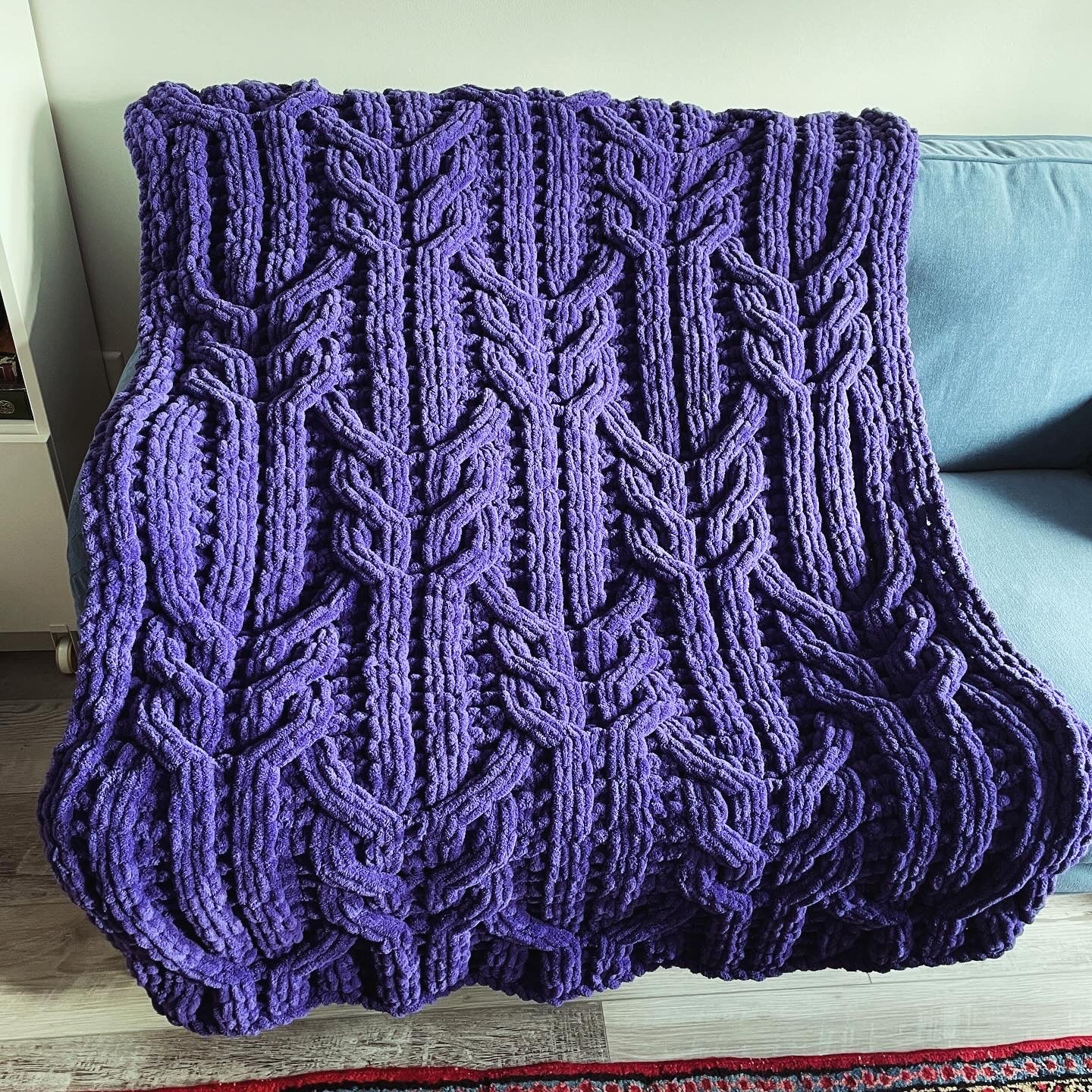 PATTERN: Chunky Woven Staghorn Cable Blanket - ILoveMyBlanket