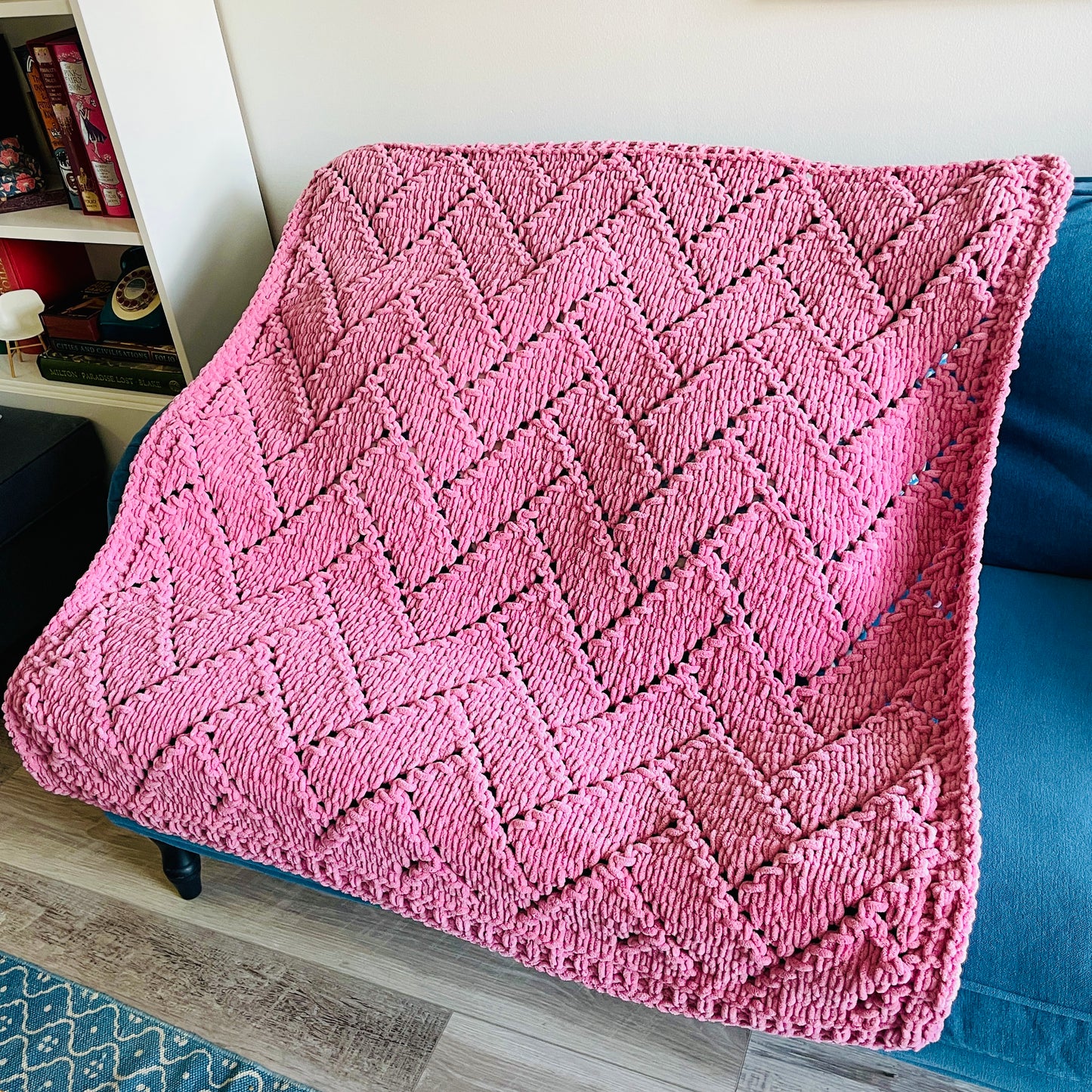 PATTERN: Lace Herringbone Blanket - ILoveMyBlanket