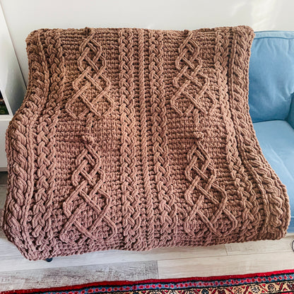 PATTERN: Festive Celtic Trees Blanket