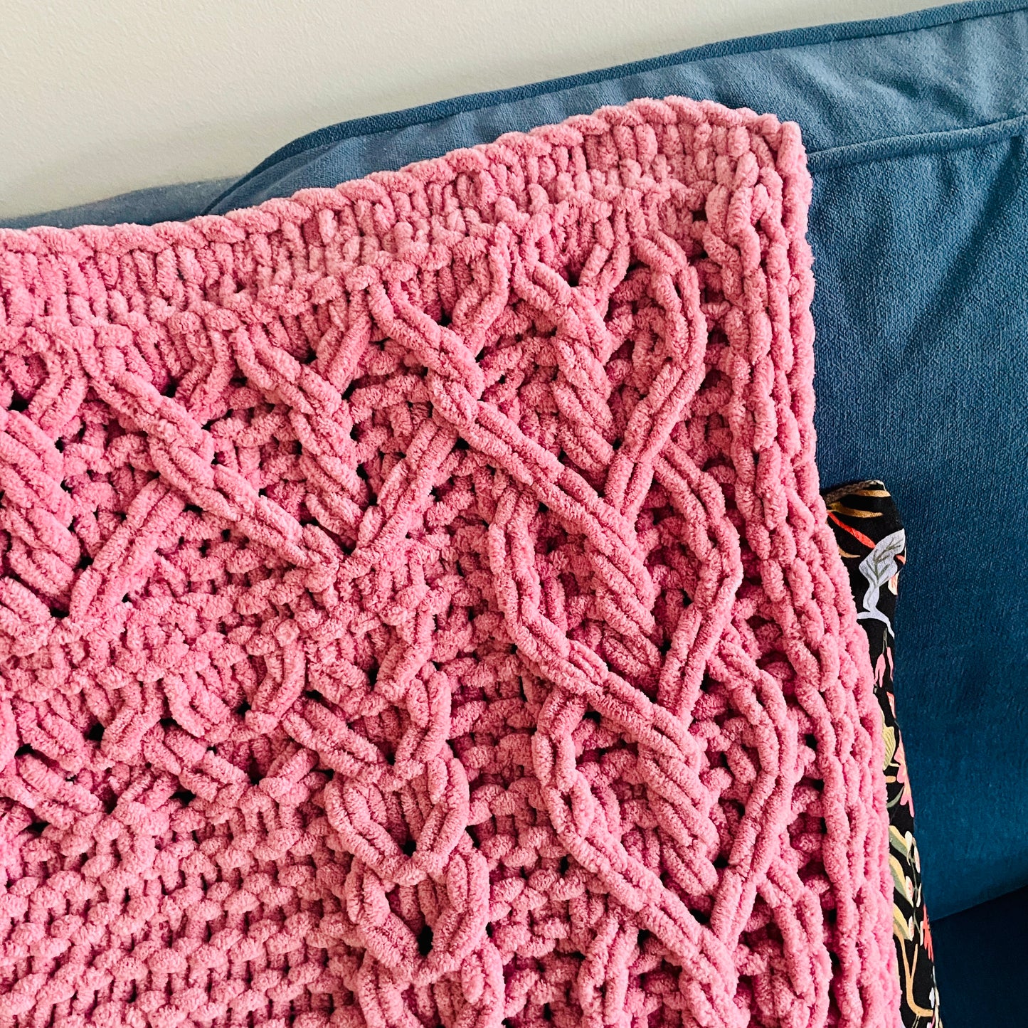 PATTERN: Woven Cable Hearts Blanket - ILoveMyBlanket