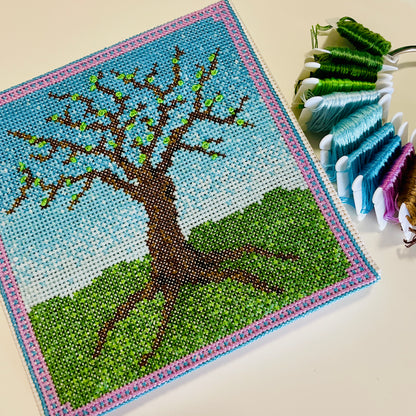 CROSS STITCH PATTERN: Spring Tree