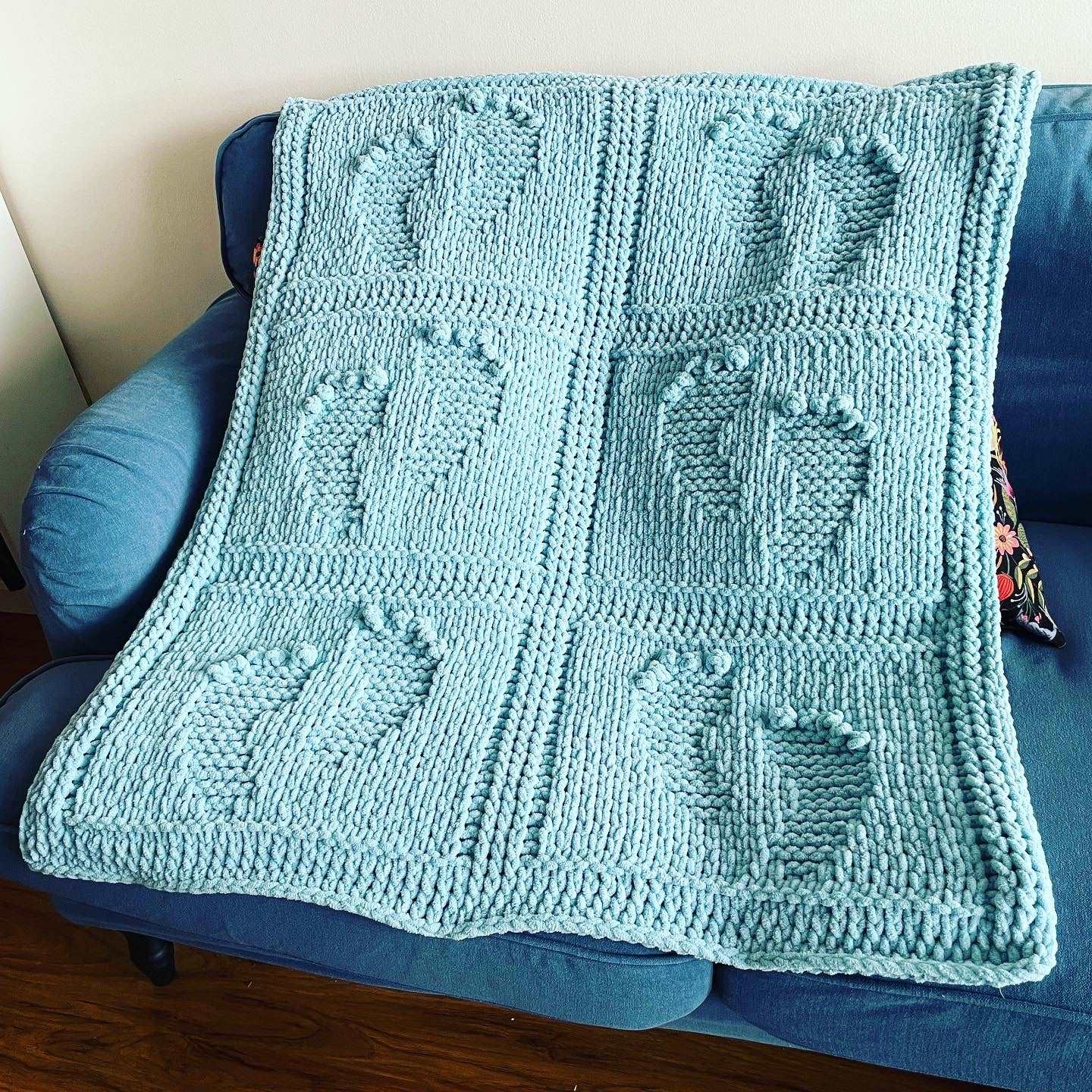 Baby footprint 2025 blanket knitting pattern