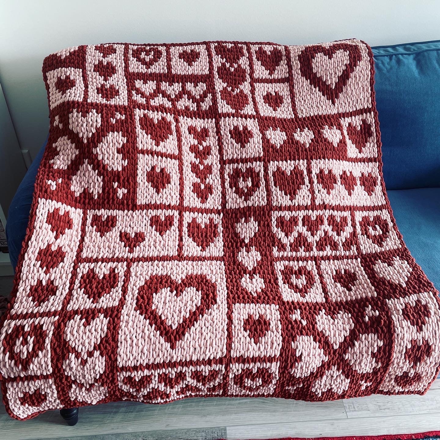 PATTERN: Love Hearts Tile Blanket - ILoveMyBlanket