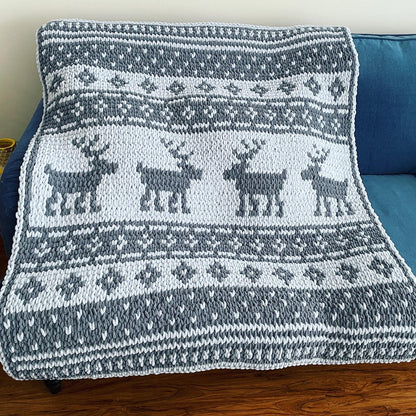 PATTERN: Reindeer Scandinavian Blanket - ILoveMyBlanket