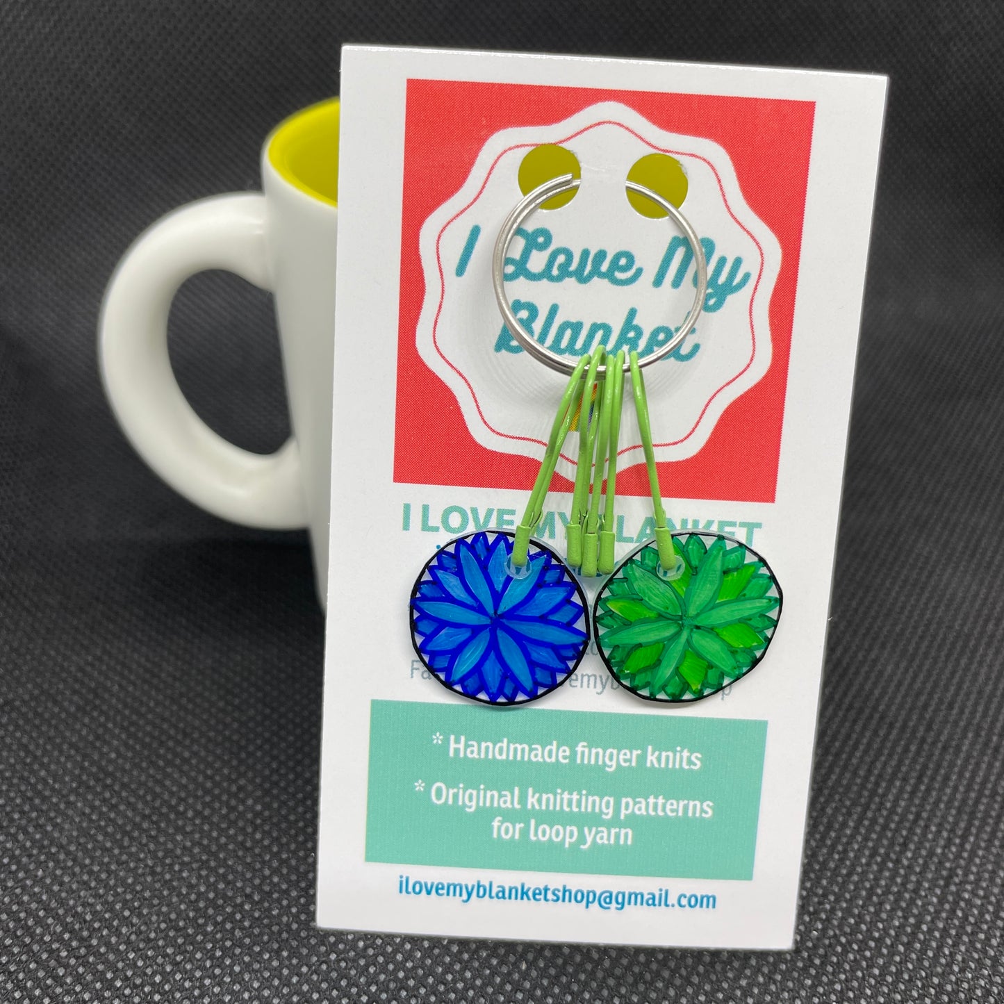 Stitch Markers with Dahlia Flower Charms - ILoveMyBlanket