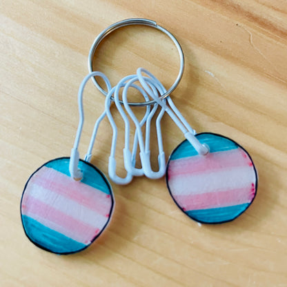 Stitch Markers with Transgender Pride Charms - ILoveMyBlanket
