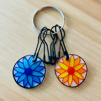 Stitch Markers with Daisy Flower Charms - ILoveMyBlanket