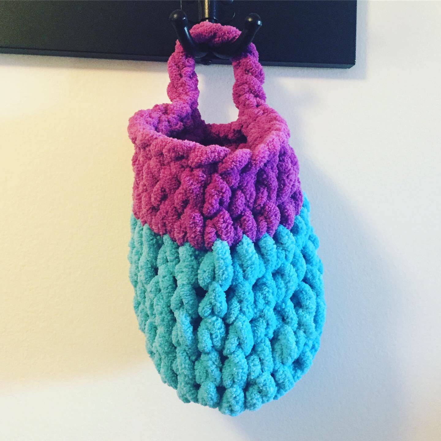 knitted hanging basket