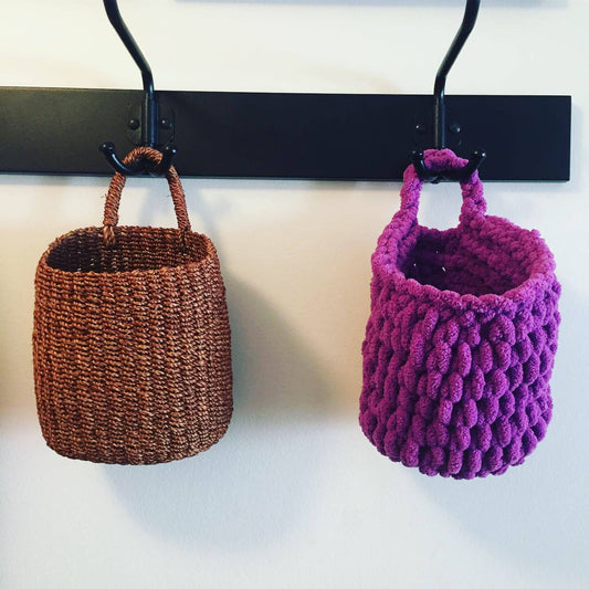 knitted hanging basket