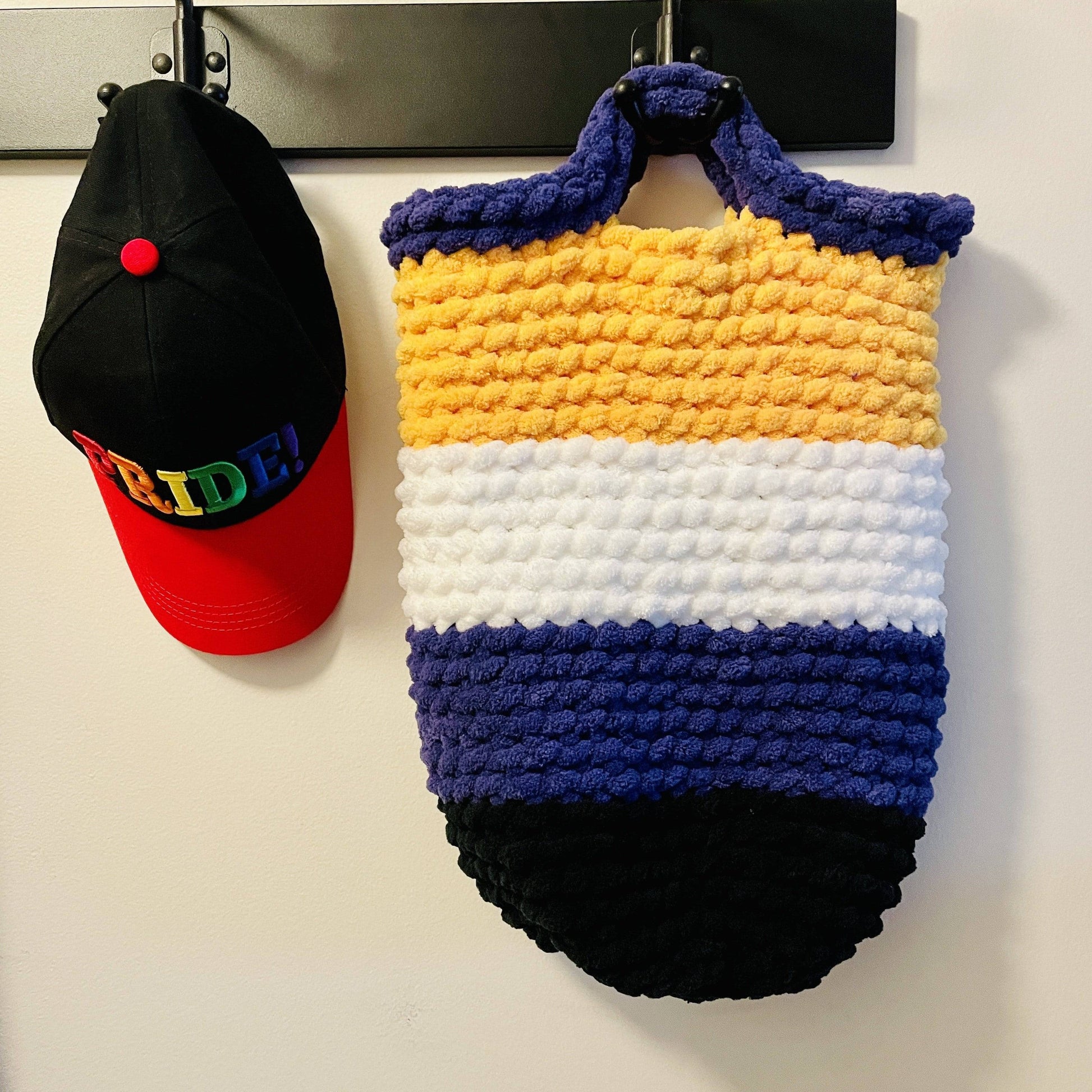Knitted Non Binary Pride (Enby) Bag - ILoveMyBlanket