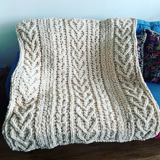 PATTERN: Cable Hearts Blanket – ILoveMyBlanket