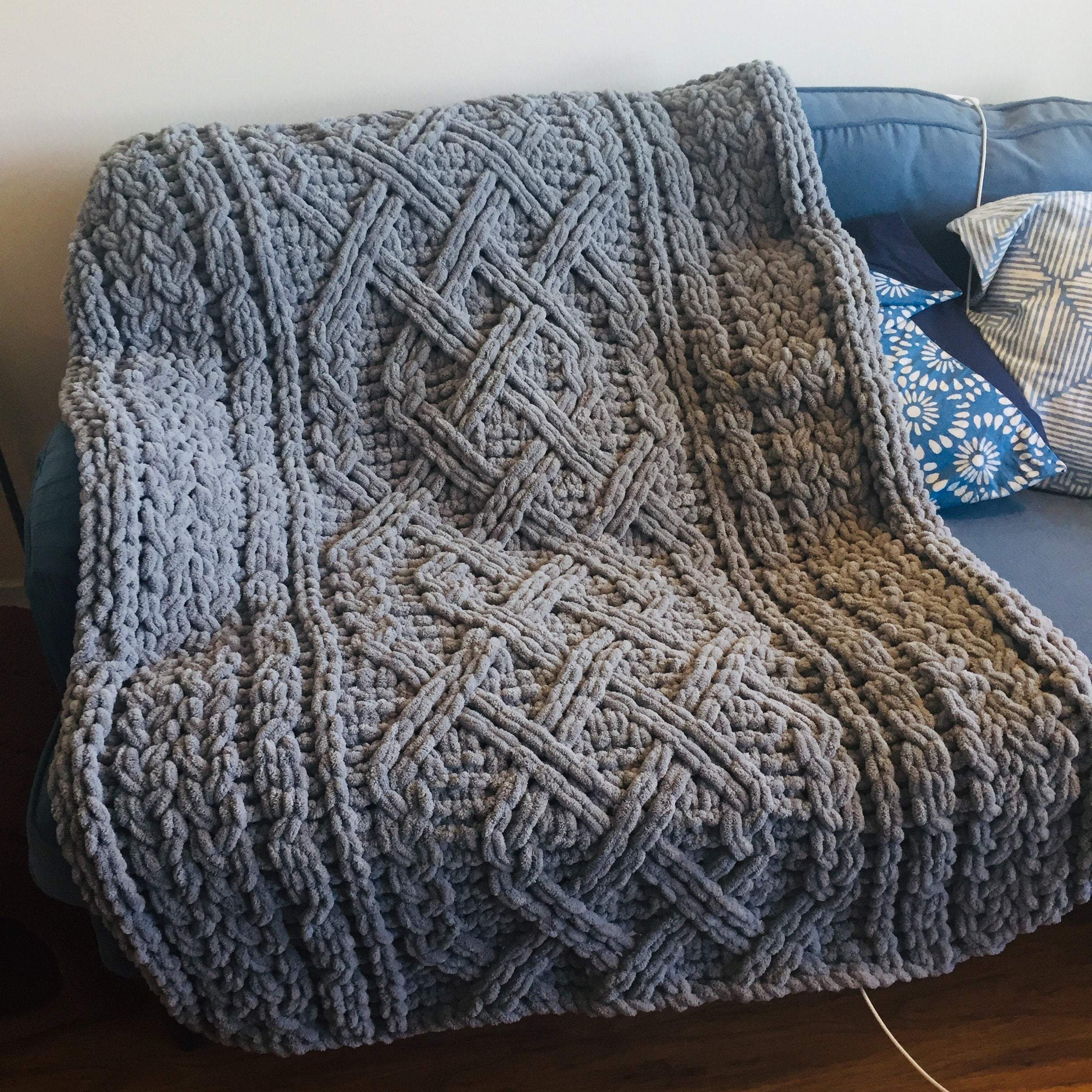 Chunky braided blanket cheap diy