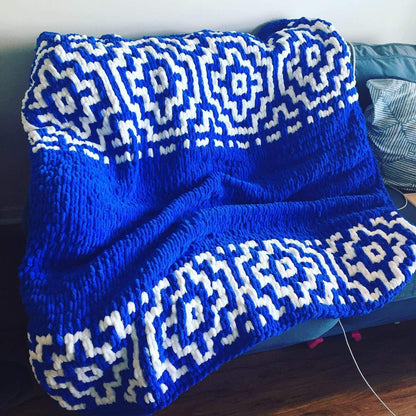 PATTERN: Mosaic-Knit Style Blanket - ILoveMyBlanket