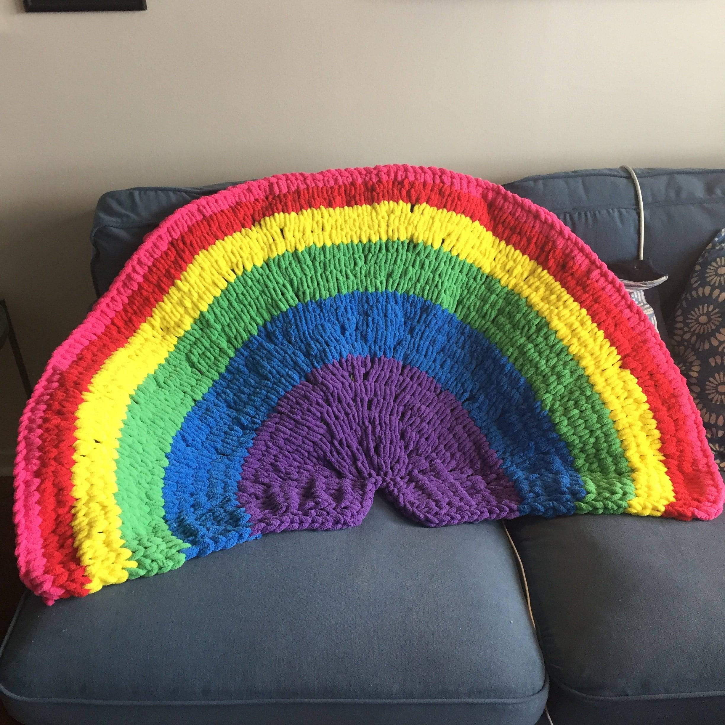 Rainbow colored blanket sale