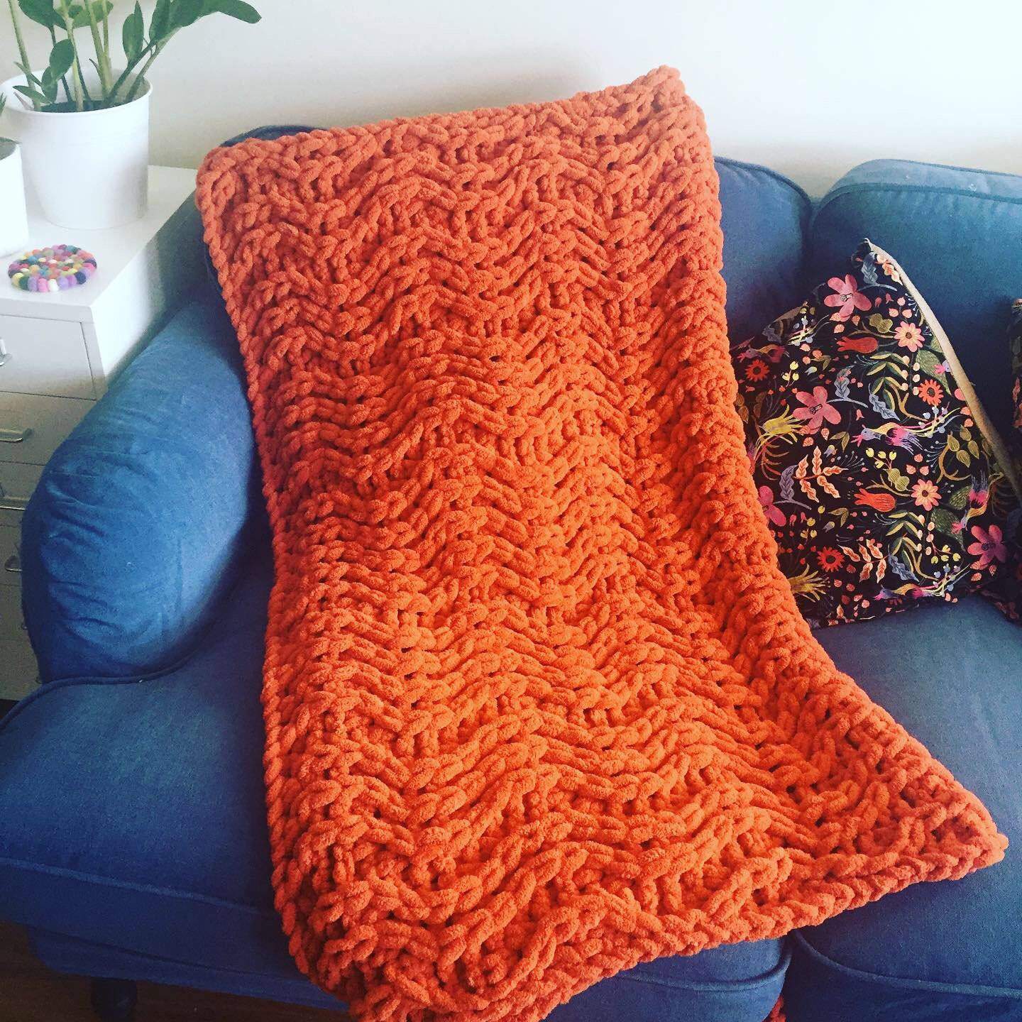 Burnt orange crochet discount blanket